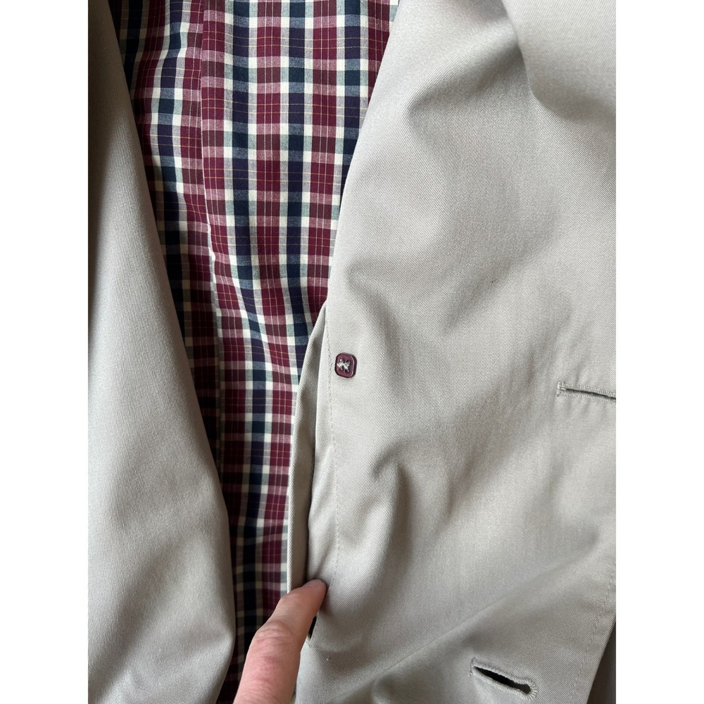 Jos A Bank Mens Tan Double Breasted Trench Coat 48L Water Resistant Old Money - Picture 6 of 10
